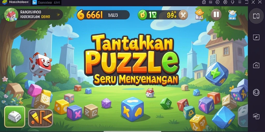 Tampilan gameplay puzzle menantang yang menarik di 666I.