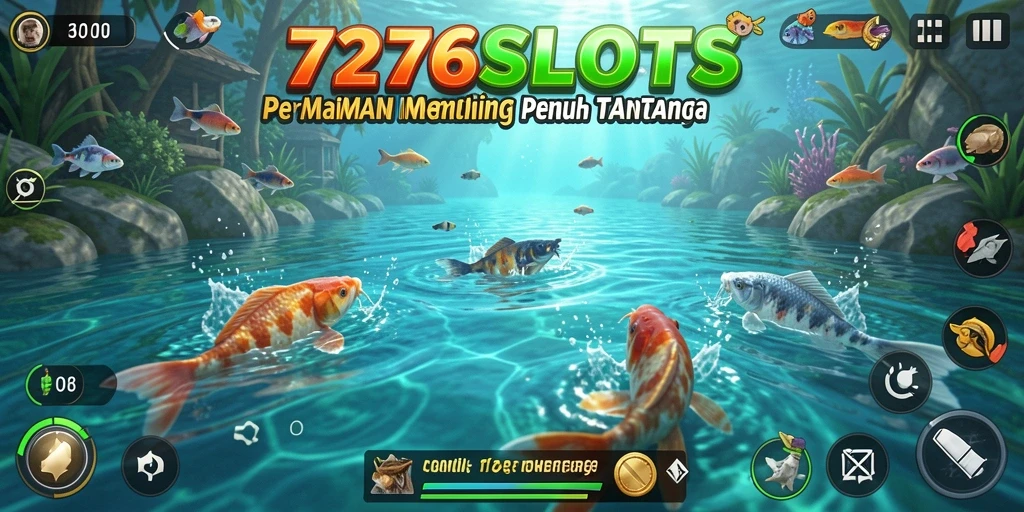 Tampilan utama gameplay 7276SLOTS dengan aksi memancing yang mendebarkan.