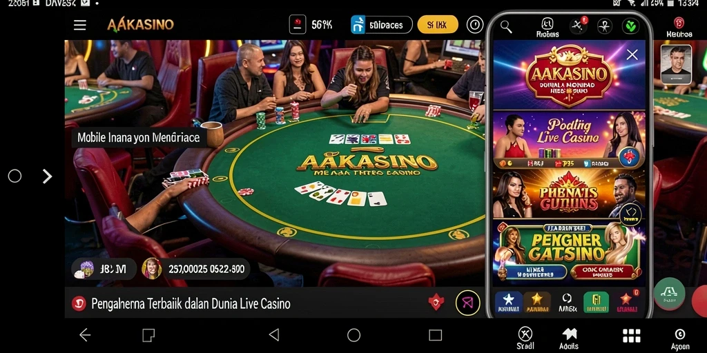 Screenshot AAKASINO menampilkan gameplay Live Casino yang mendebarkan.