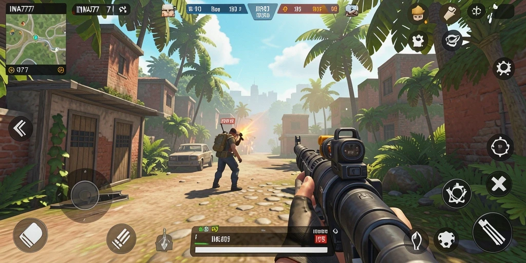 Screenshot gameplay dengan aksi mendebarkan dalam INA777.
