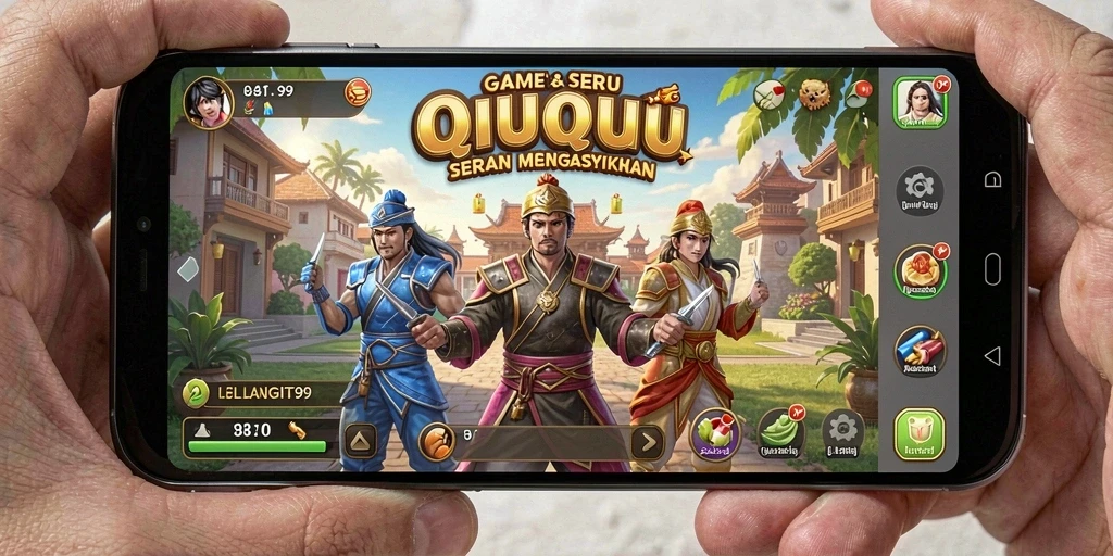 Tampilan gameplay seru dan interaktif QiuQiu.