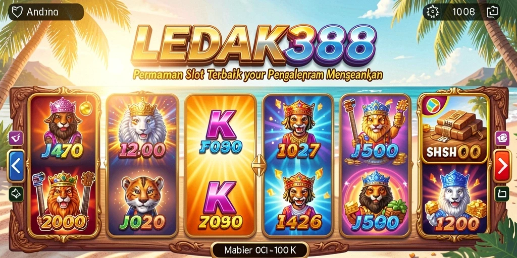 Tampilan menarik dari permainan Slot LEDAK388 yang penuh warna.