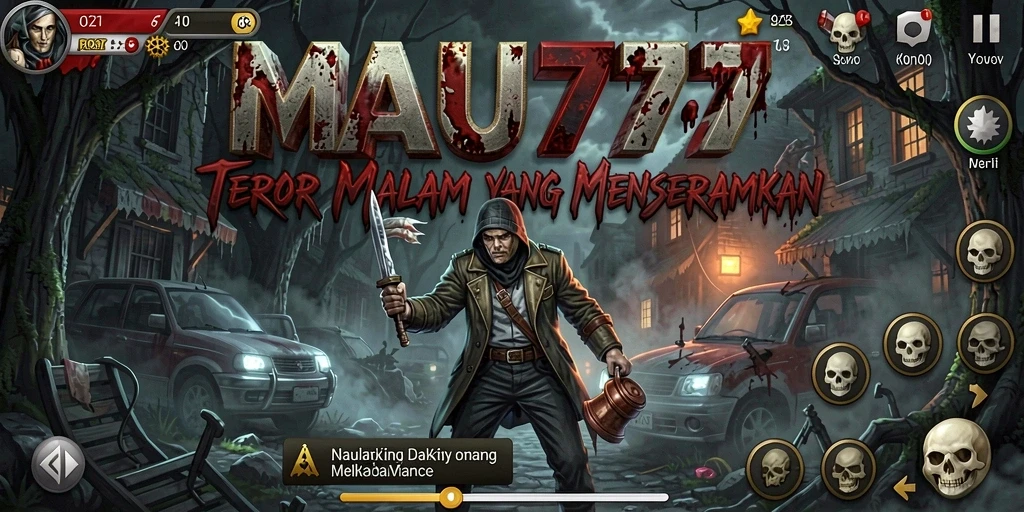 Screenshot gameplay menyeramkan dari MAU777 dengan suasana yang mencekam.