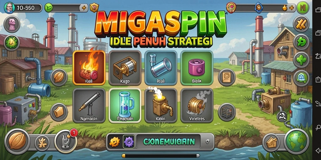 Tampilan gameplay MIGASPIN yang menarik dan strategis.