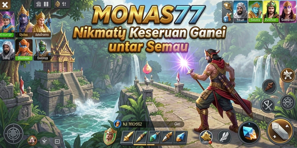 Tampilan gameplay MONAS77 yang interaktif dan menyenangkan saat dimainkan.