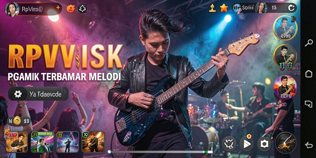 Screenshot gameplay RPVIP5 dengan tampilan lagu yang menarik.