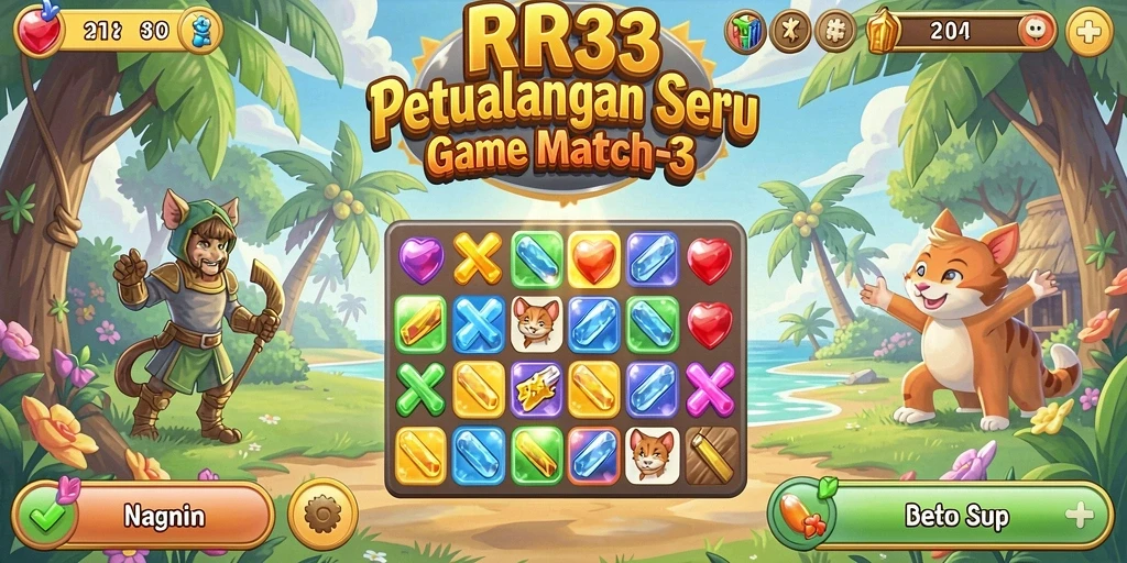 Screenshot gameplay Match-3 yang memukau di RR33.