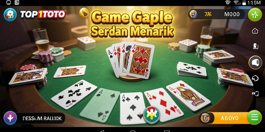 Gameplay seru Gaple di TOP1TOTO dengan teman-teman.