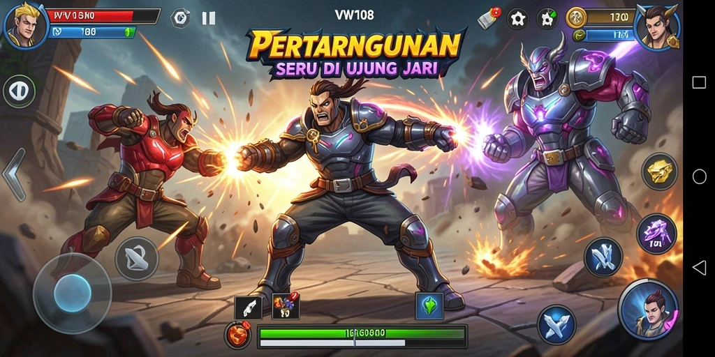 Tampilan aksi menegangkan dalam gameplay VW108 yang menarik.
